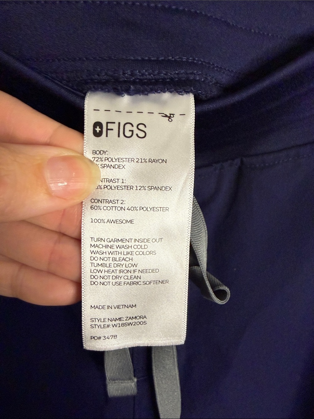 Figs Scrubs Zamora Jogger Scrub Pants Navy Women's Medium - Picture 6 of 9
